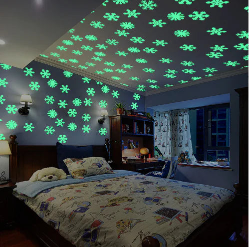 3D Glow-in-the-Dark Snowflake Wall Stickers