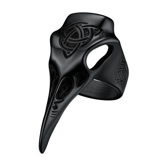 Celtic Ravens Gothic Skull Ring